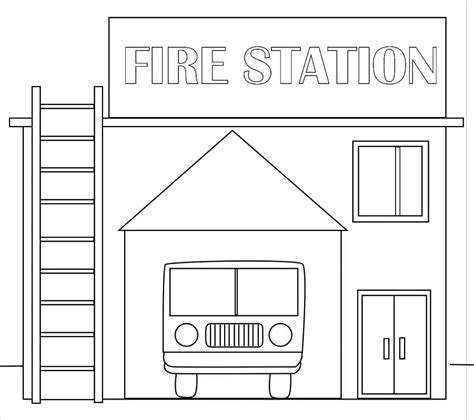 Printable Fire Station Coloring Page Free Printable Coloring Pages