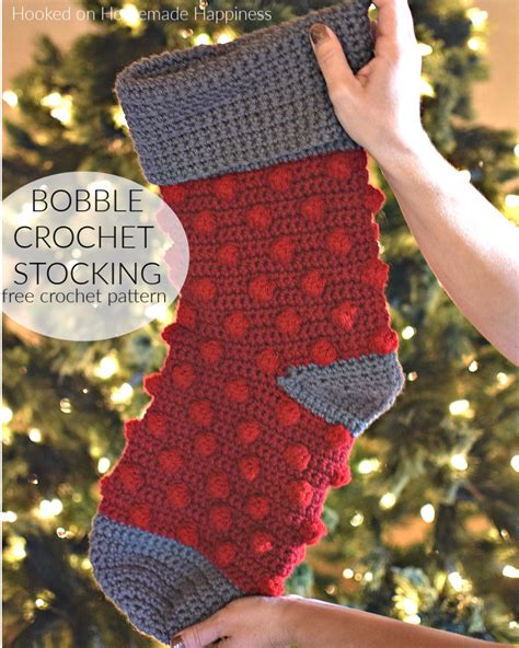 Bobble Crochet Stocking Pattern Hooked On Homemade Happiness