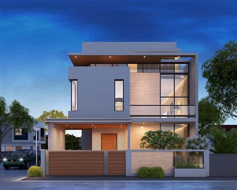3d View Of Bungalow Design In India Exterior Gharpedia Modern