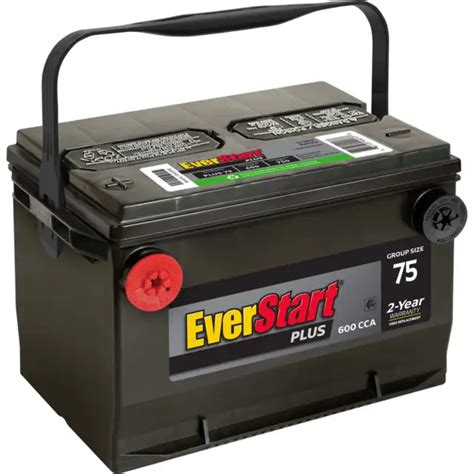 Everstart Plus Lead Acid Automotive Battery Group Size 75 12 Volt600