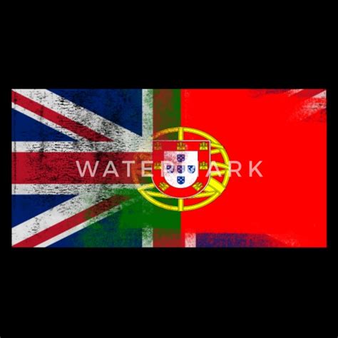 British Portuguese Half Portugal Half Uk Flag Mens Premium T Shirt