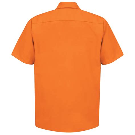 Red Kap Sp24 Mens Industrial Work Shirt Short Sleeve Orange