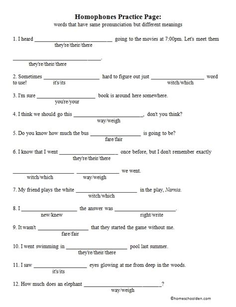 My worksheet maker is the free, easy, and fun way to make polished worksheets for your students. they're/their/there, it's/its, you're/your, way/weigh ...