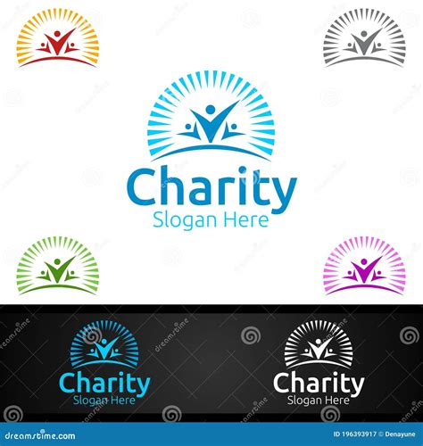 Helping Hand Charity Foundation Creative Logo For Voluntary Church Or
