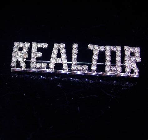 This Is An Unusual Realtor Brooch With Rhinestones This Brooch Will Be