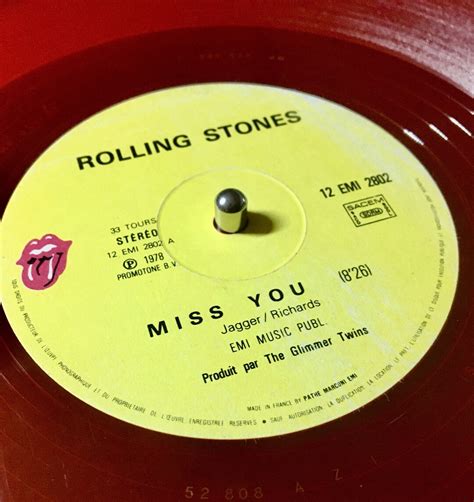 1978 The Rolling Stones Miss You Vinyl 12 33 Rpm Red Vinyl Etsy