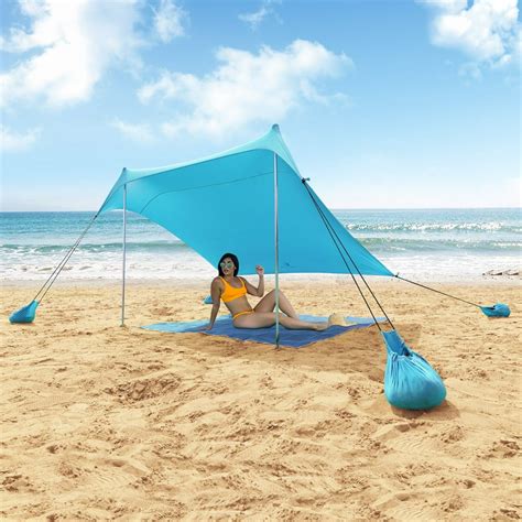 Mf Studio Beach Shade Sun Protection Beach Tents Portable Upf50 Uv