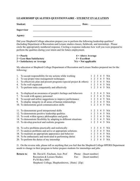 A written or printed questionnaire often with spaces for answers. Leadership qualities questionnaire sample in Word and Pdf ...