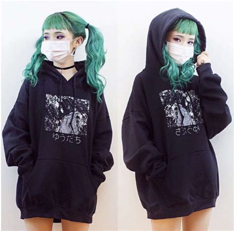 Japanese animation you can wear, designed by otaku, for otaku. Aliexpress.com : Buy Women's Cool Harajuku BF Loose Style Black Hooded Sweatshirt Winter Long ...