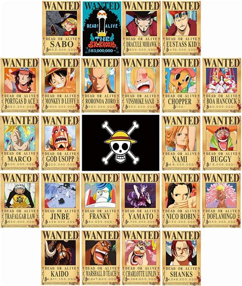 Buy TYZZHOA PCS Anime One Piece Wanted Posters Cm New Edition Straw Hat Pirates Crew