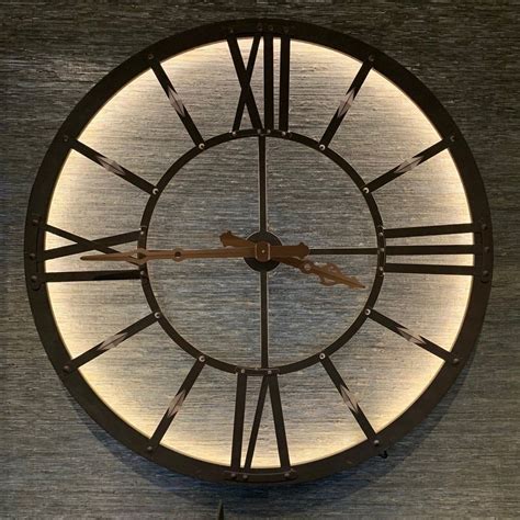 Atticus Large Light Up Wall Clock In 2020 Wall Clock Large Metal