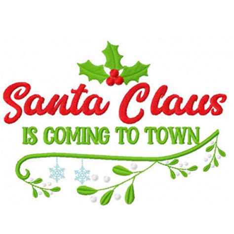 Santa Claus Is Coming To Town Christmas Wordart