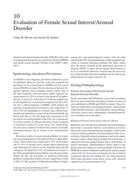 Pdf Evaluation Of Female Sexual Interestarousal Disorder