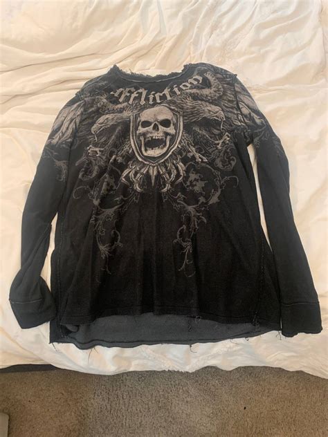 Vintage Affliction Long Sleeve Skull Rare Shirt Grailed