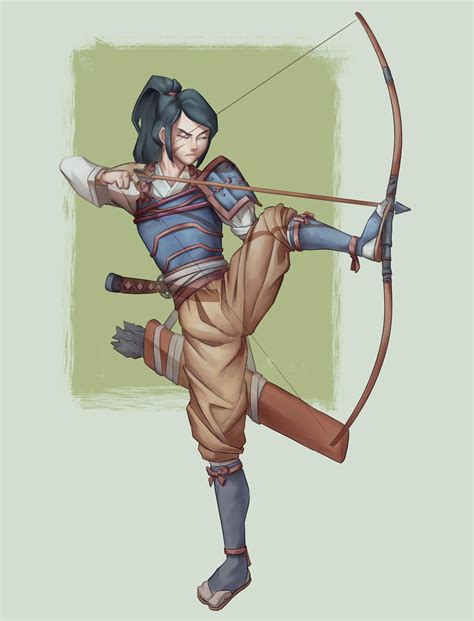Oc Wan Han The One Armed Samurai By Me Characterdrawing Archer
