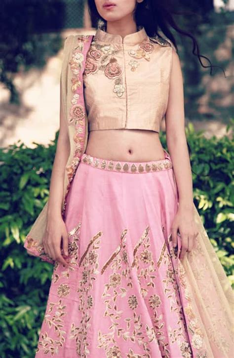 Pink Embroidered Bridal Lehenga Set Aharin By Prasansha