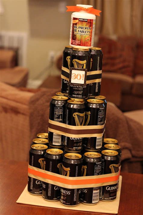 Men are notoriously difficult to shop for. Beer cake...such a good idea! | 30th birthday, 30th ...