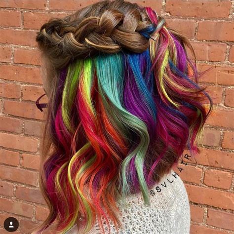 Black hair with peekaboo highlights. Hidden Rainbow Hair Is the Trend You Never Knew You Always ...