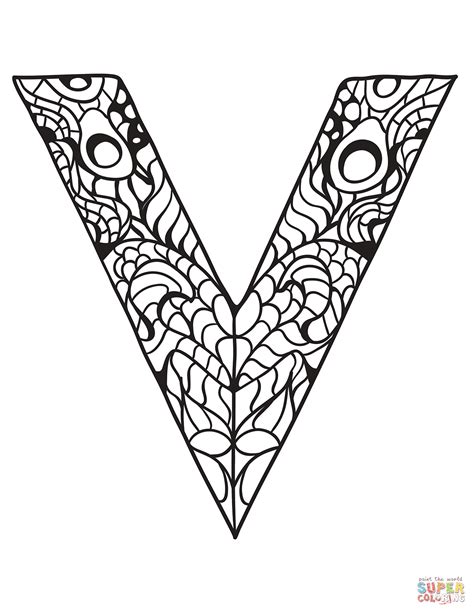 V Coloring Sheet Coloring Pages
