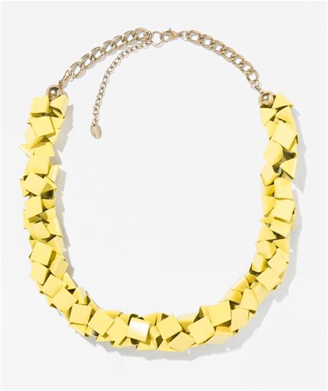 zara yellow metallic necklace 30 best jewelry at zara popsugar fashion photo 8