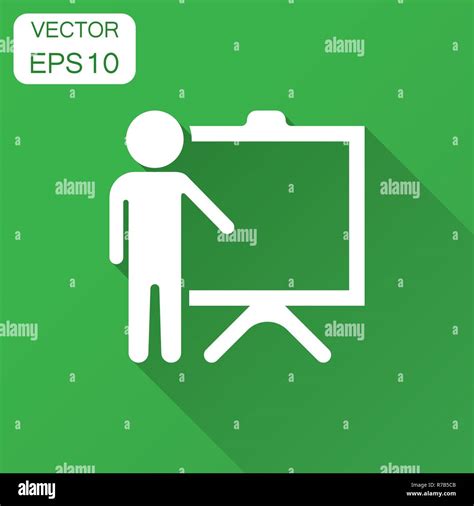 Training Education Icon In Flat Style People Seminar Vector