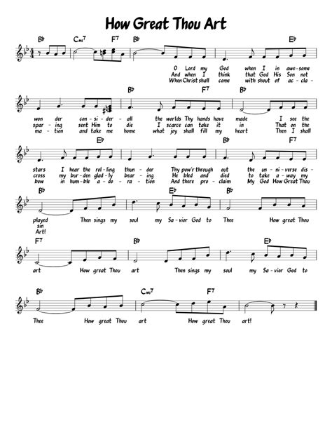 How Great Thou Art Sheet Music For Piano Solo Easy