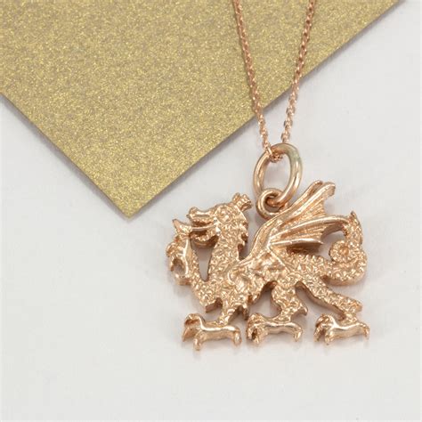 Welsh Dragon Pendant In Solid Carat Rose Gold Simon Kemp Jewellers