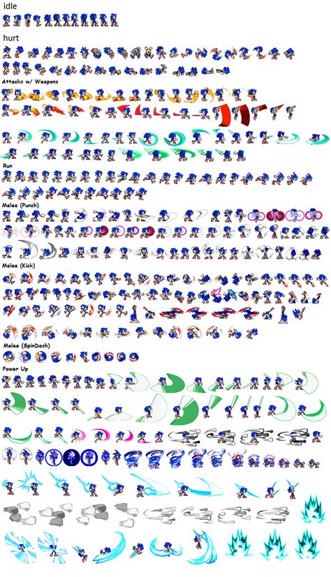 Ultimate Sonic The Hedgehog Sprite Sheet By Mrsupersonic1671 On Deviantart