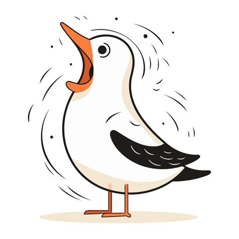 Premium Vector Cartoon Seagull Isolated On White Background Vector