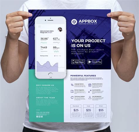 Top mobile app marketing companies: Mobile App Poster Template - PSD, Ai & Vector - BrandPacks