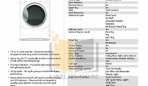 Download free pdf for GE GFDN110EL Dryer manual