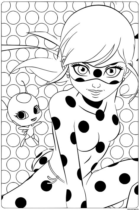 Coloriage Cute Miraculous Ladybug  JeColorie.com