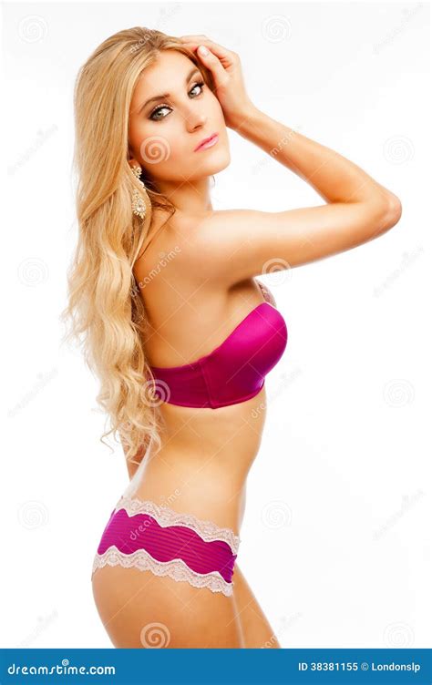 Girl Wearing Pink Underwear Stock Image Image Of Luxury Lingerie