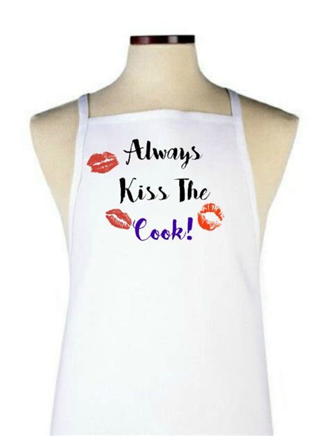 Always Kiss The Cook Apron Custom Apron Personalized Apron Etsy