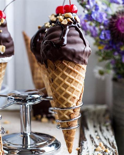Chocolate Dipped Ice Cream Cone Brownie Cupcakes By Halfbakedharvest