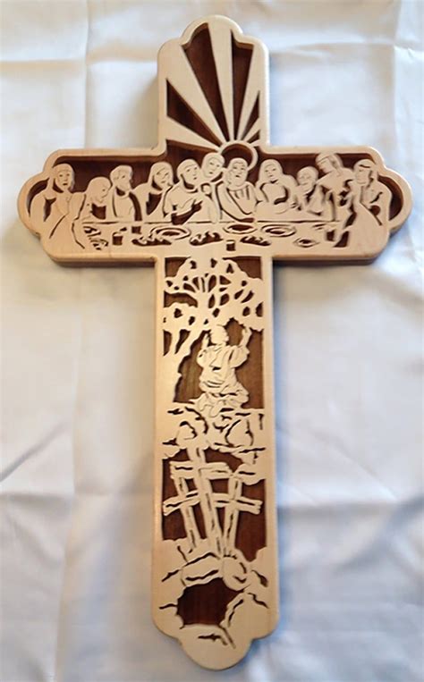 Last Supper Bible Story Cross Wall Hanging Christian Home Etsy