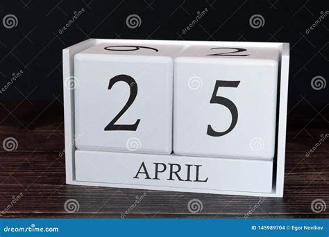 Business Calendar For April 25th Day Of The Month Planner Organizer
