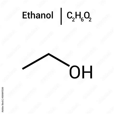 Chemical Structure Of Ethanol C2h6o Stock Vector Adobe Stock