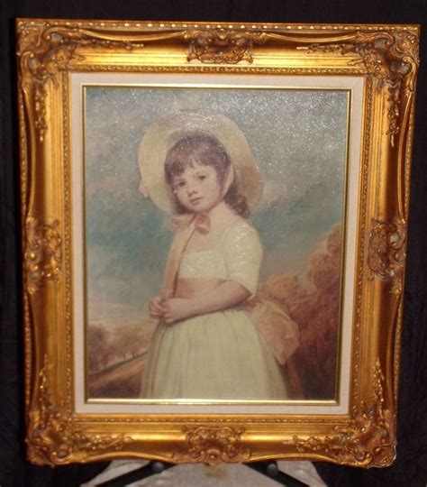 Miss Juliana Willoughby By George Romney Oil Painting W Gold Frame D