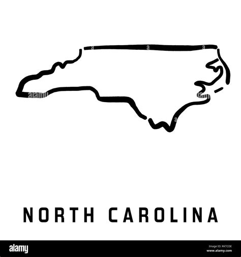 North Carolina Simple Logo State Map Outline Smooth Simplified Us