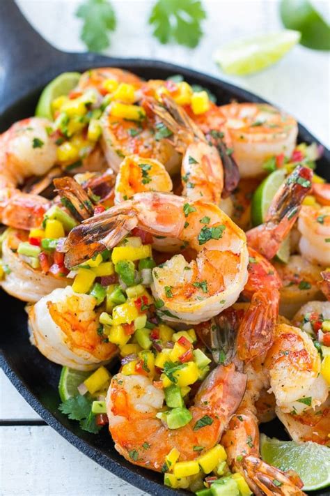 Irresistible with chips, or a simple yet cilantro: Cilantro Lime Shrimp with Mango Avocado Salsa - Dinner at ...