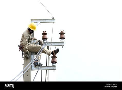 Lineman Working On Electric Line Cut Out Stock Images And Pictures Alamy