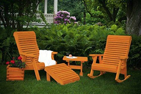 Pressure Treated Pine Outdoor High Comfort Rollback Patio Set Amish