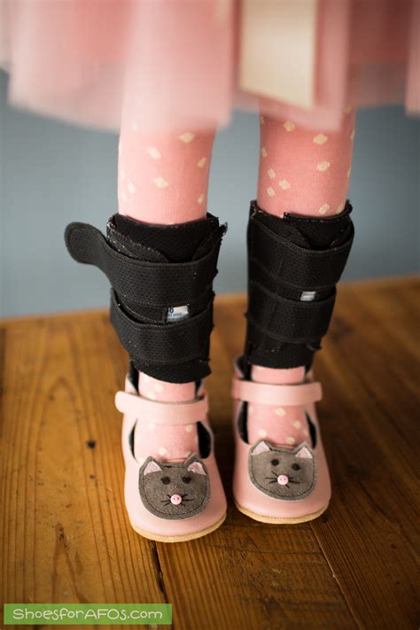 Cute Kitty Cat Mary Jane Shoes For Girls In Leg Braces Shoes For Afos