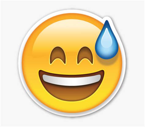 Emoticon Smiley Face Perspiration Awkward Emoji Transparent