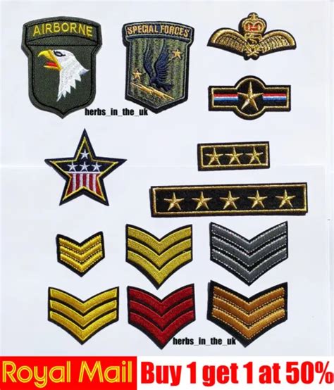 Military Army Style Patches Badges Iron On Sew On 350 Picclick