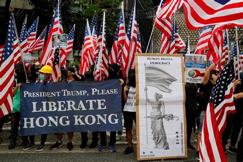 Hong Kong Protesters Waving Stars And Stripes Call On Trump To