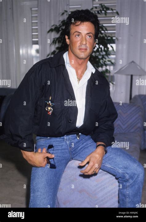 Sylvester Stallone American Actor Visiting Stockholm 1982 Stock Photo
