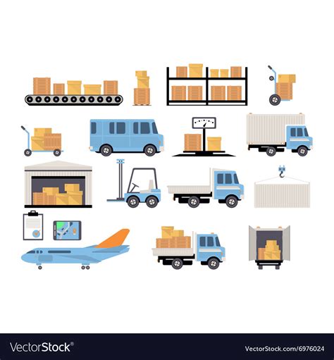 Here is your guide to posting letters and small packets. Warehouse flat set of logistics packing process Vector Image