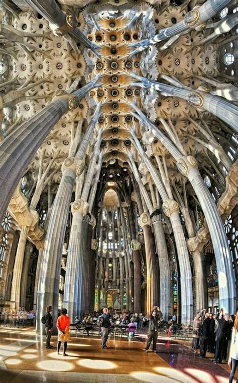 Interior Of Sagrada Familia Barcelona Spain Gaudi Antonio Gaudí